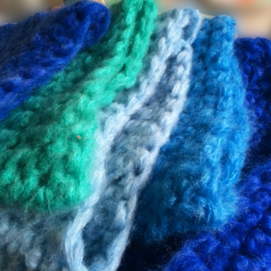 Cowls in blue
