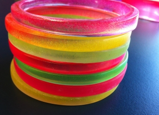 Set of neon bangles